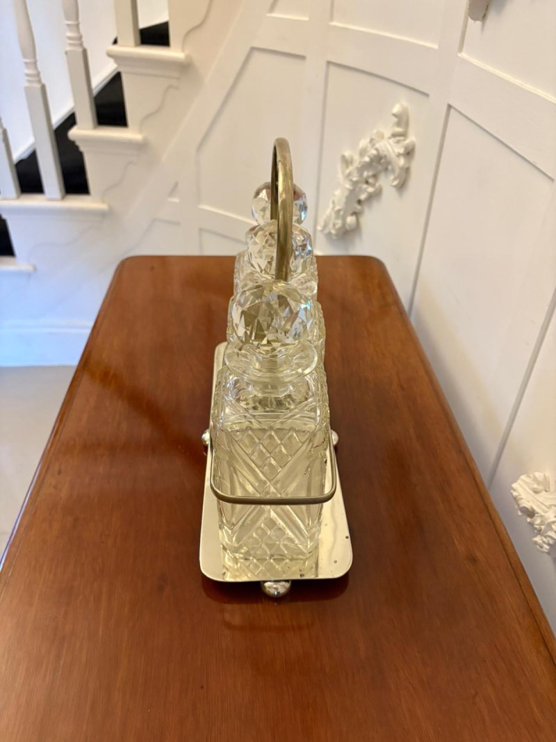 Antique Victorian Quality Silver Plated Tantalus - Image 5